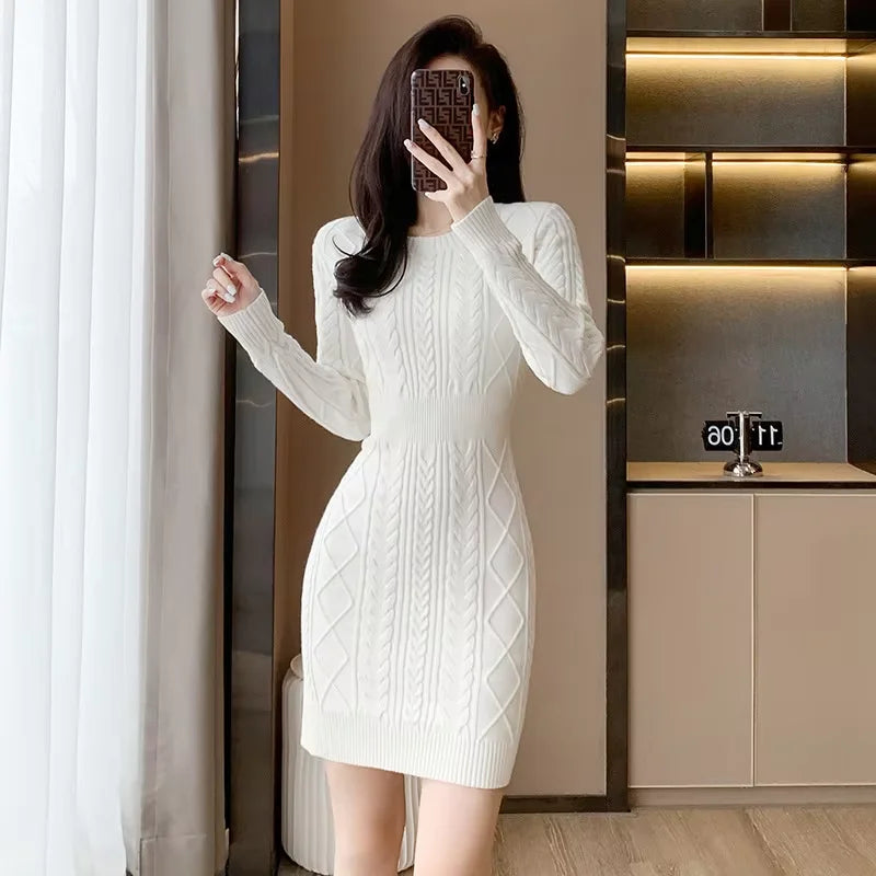 Pink Knitted Dress - Celestia Couture