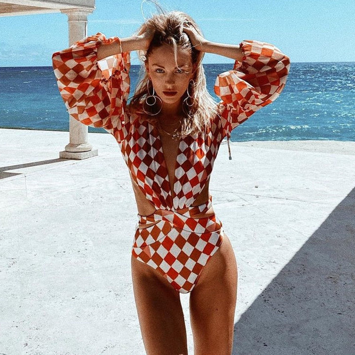 One Piece Sleeved Swimsuit