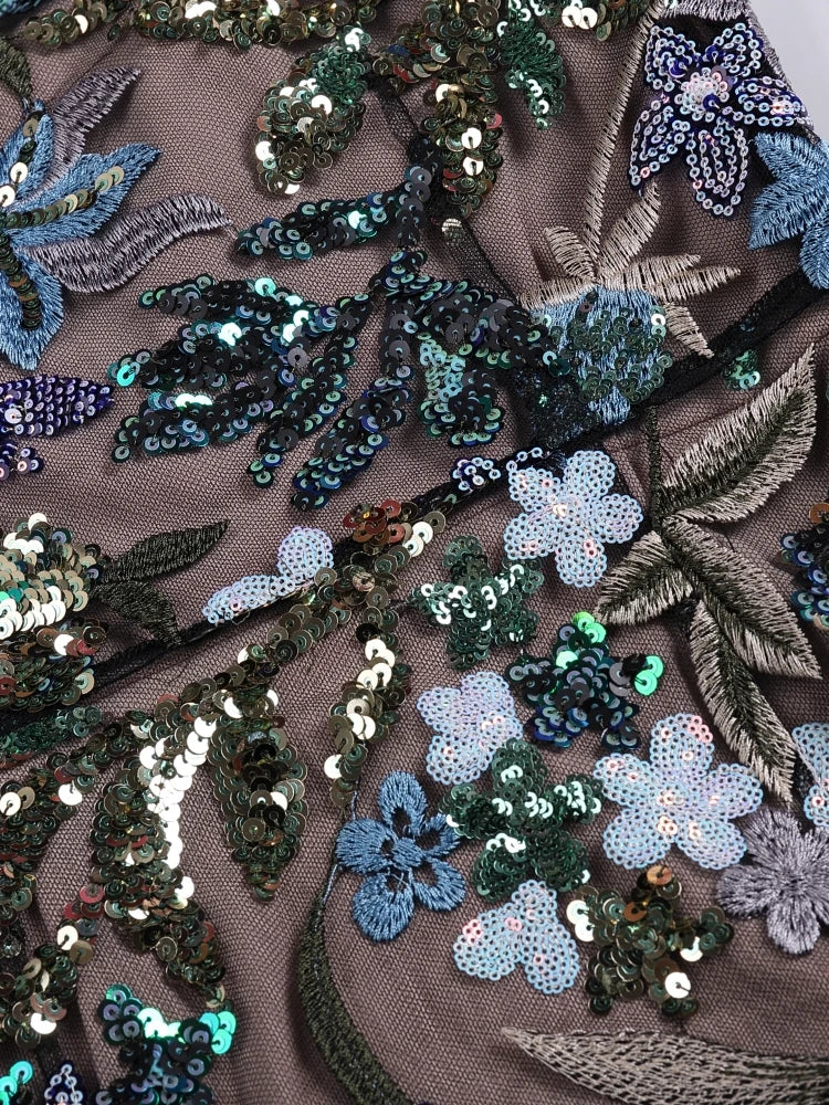 Aurora Blossom Sequin Dress - Celestial Couture