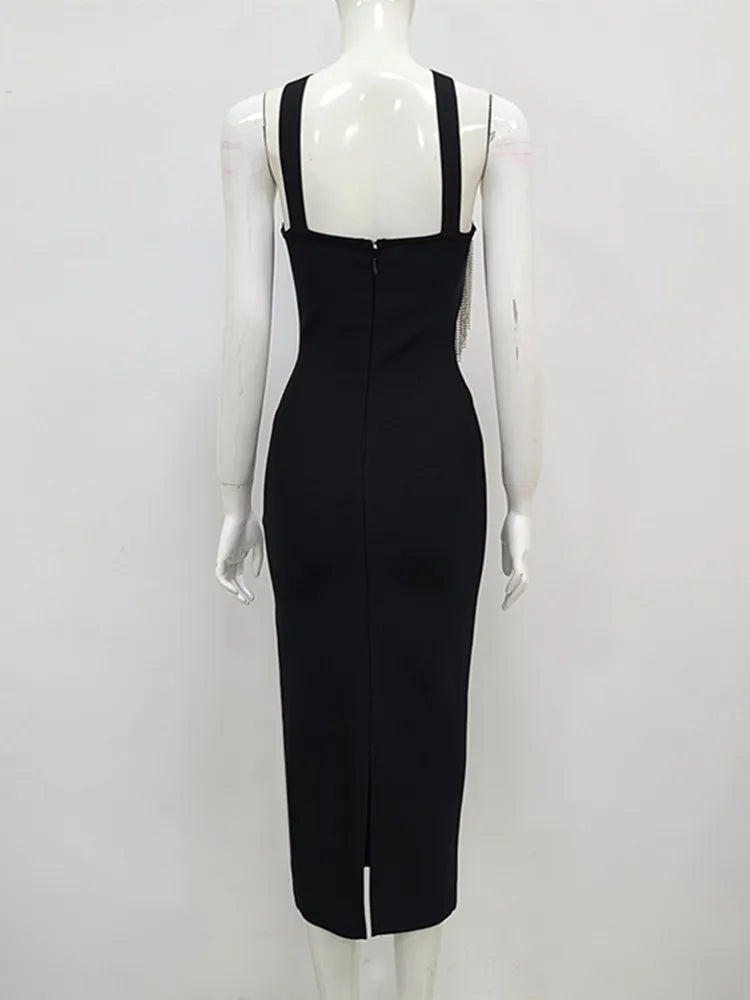 Lucilia Black Dress - Celestia Couture