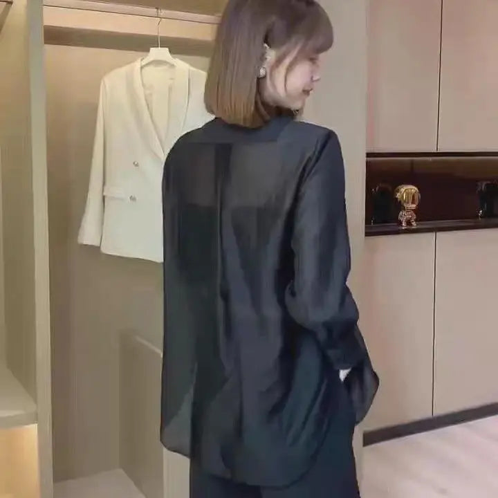 ANNA Chiffon Blazer & Trousers | Sophisticated Women’s Formalwear - Celestia Couture