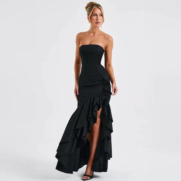 Strapless Ruffle Dress Women - Celestia Couture