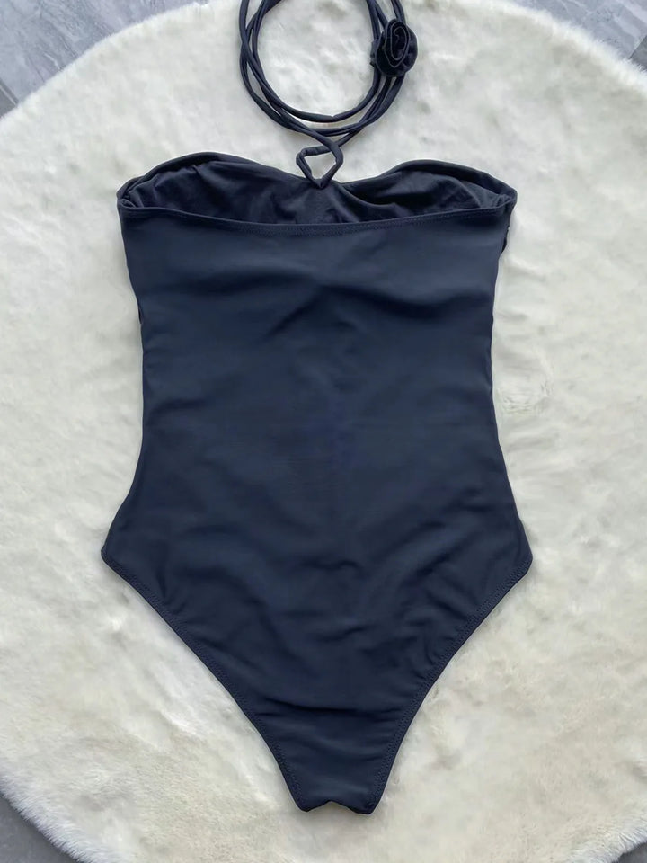 Blossom Noir Floral Monokini - Celestial Couture