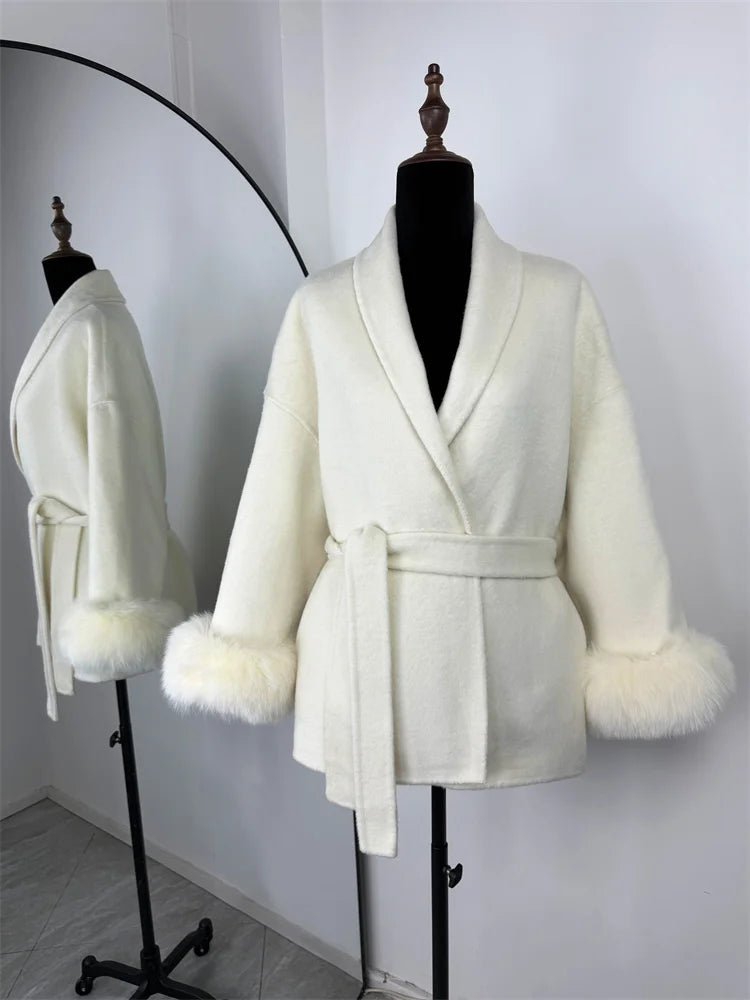 ELARA 2 WOOL COAT FOX FUR