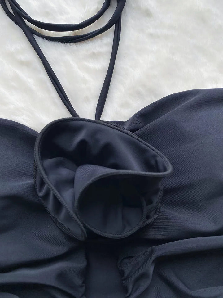 Blossom Noir Floral Monokini - Celestial Couture