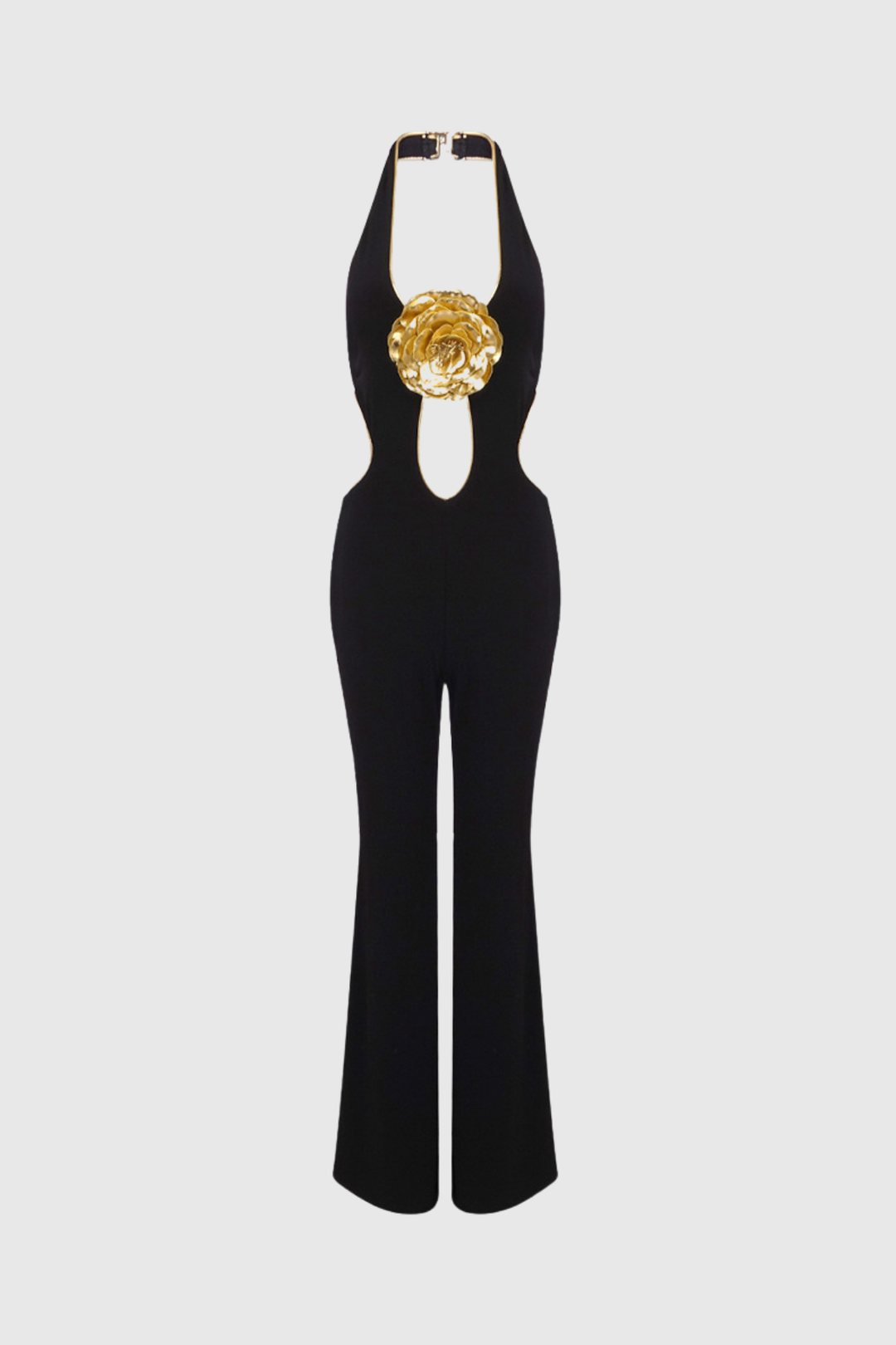 Schuyler Cutout Flower Backless Jumpsuit - Celestia Couture