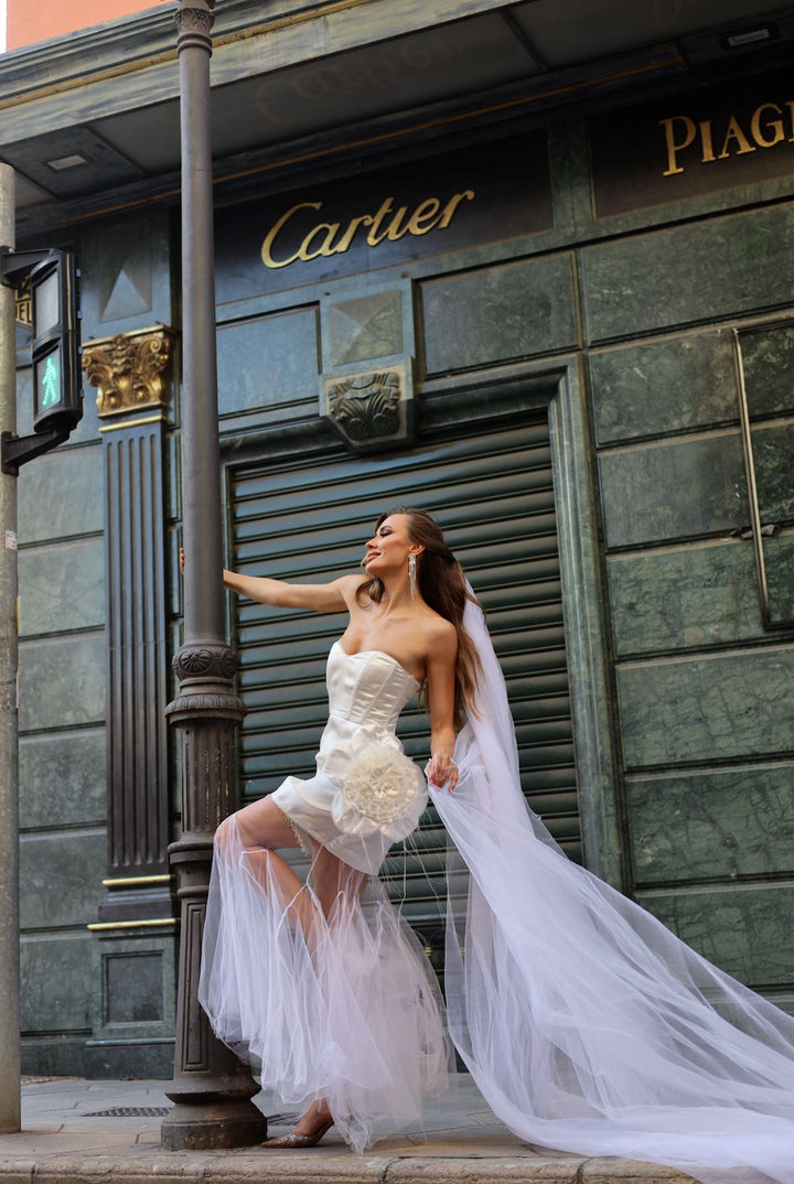 Ribbon Corset Dress - Celestia Couture
