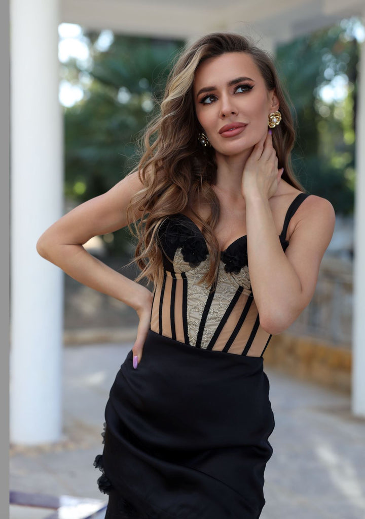 Silk Corset Dress - Celestia Couture
