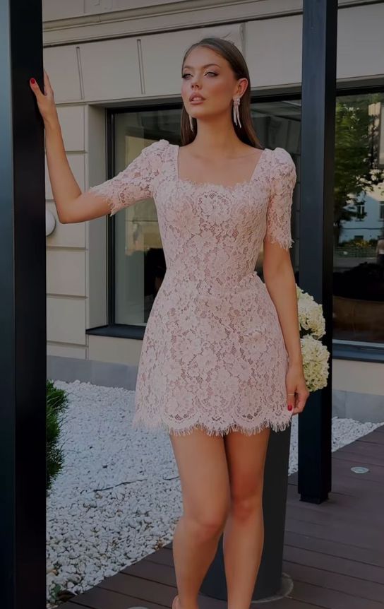 Dolly Lace Mini Dress - Celestia Couture