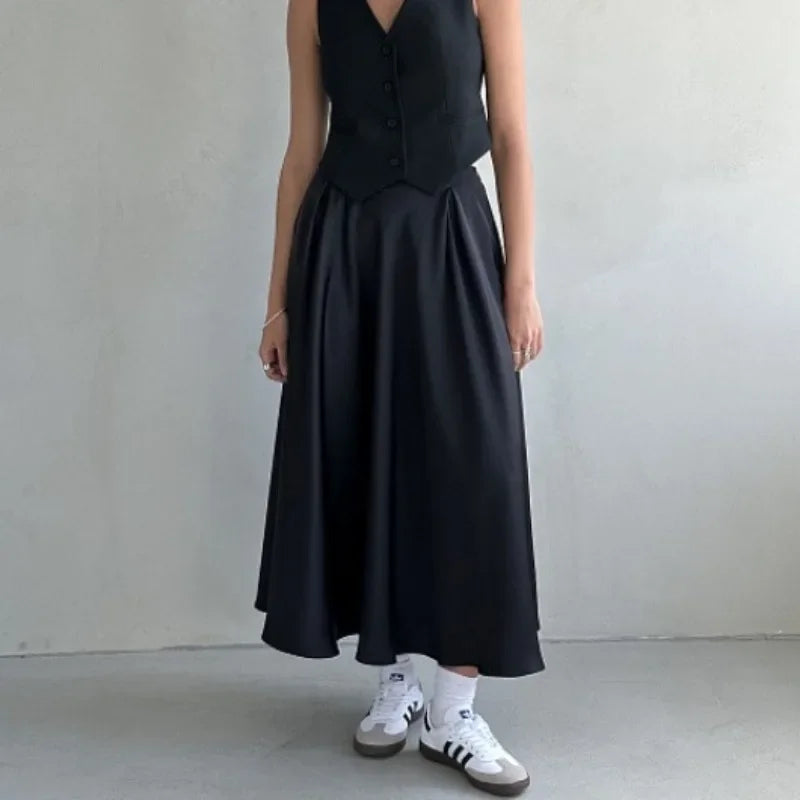 Deeptown Satin Maxi Skirt - Celestia Couture