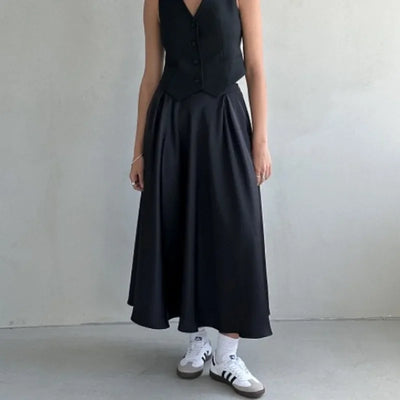 Deeptown Satin Maxi Skirt - Celestial Couture