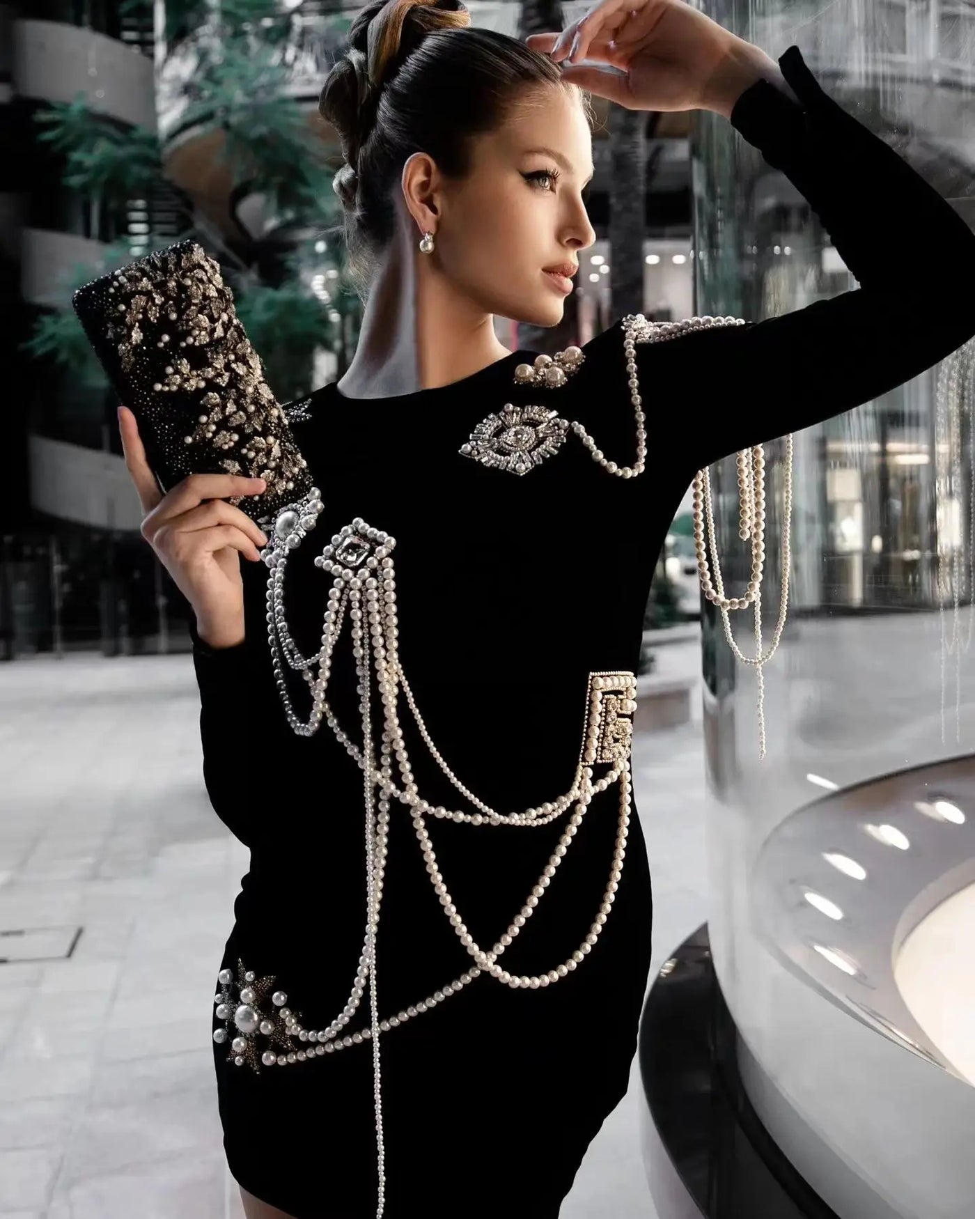 Lunar Pearl Mini Dress - Celestial Couture