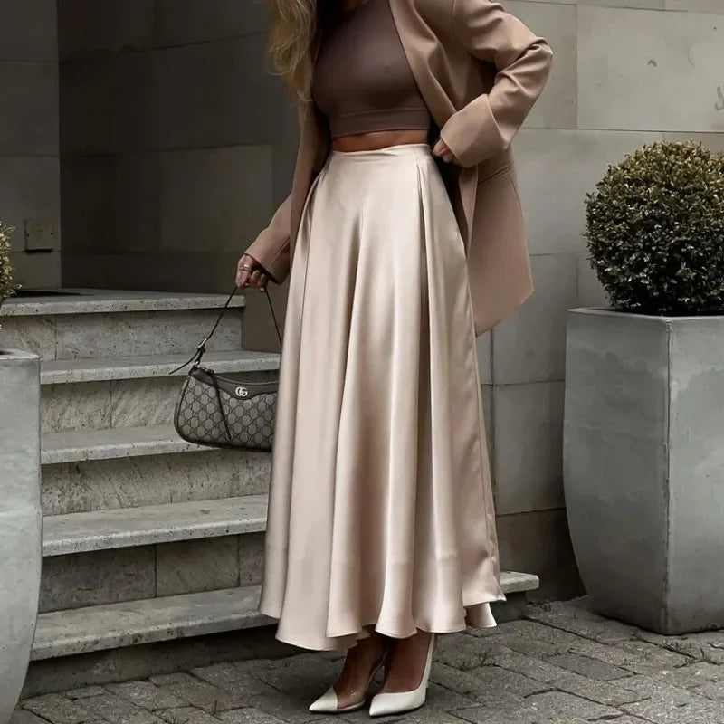 Deeptown Satin Maxi Skirt - Celestia Couture