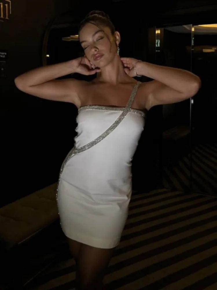 New Arrival Black White Color Women Sexy Off the Shoulder Bodycon Mini Dress Bandage Fashion Nightclub Party Celebrate Dress - Celestial Couture