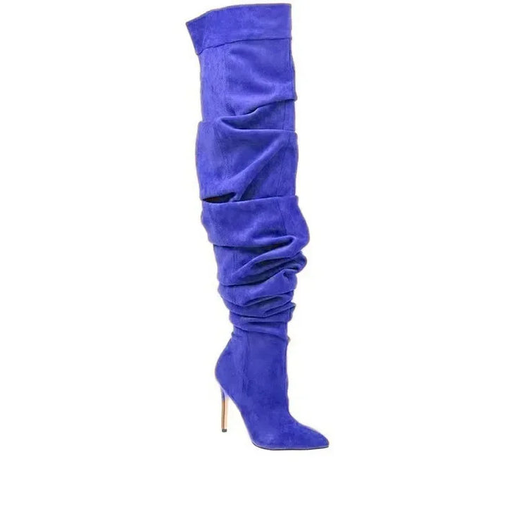 Paloma Suede Pleated Pointed Boots