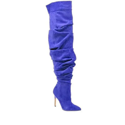 Paloma Suede Pleated Pointed Boots