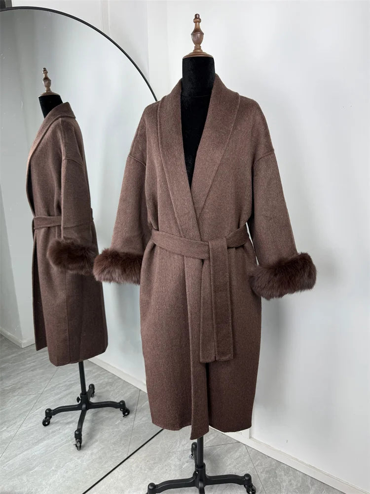 ELARA 2 WOOL COAT FOX FUR