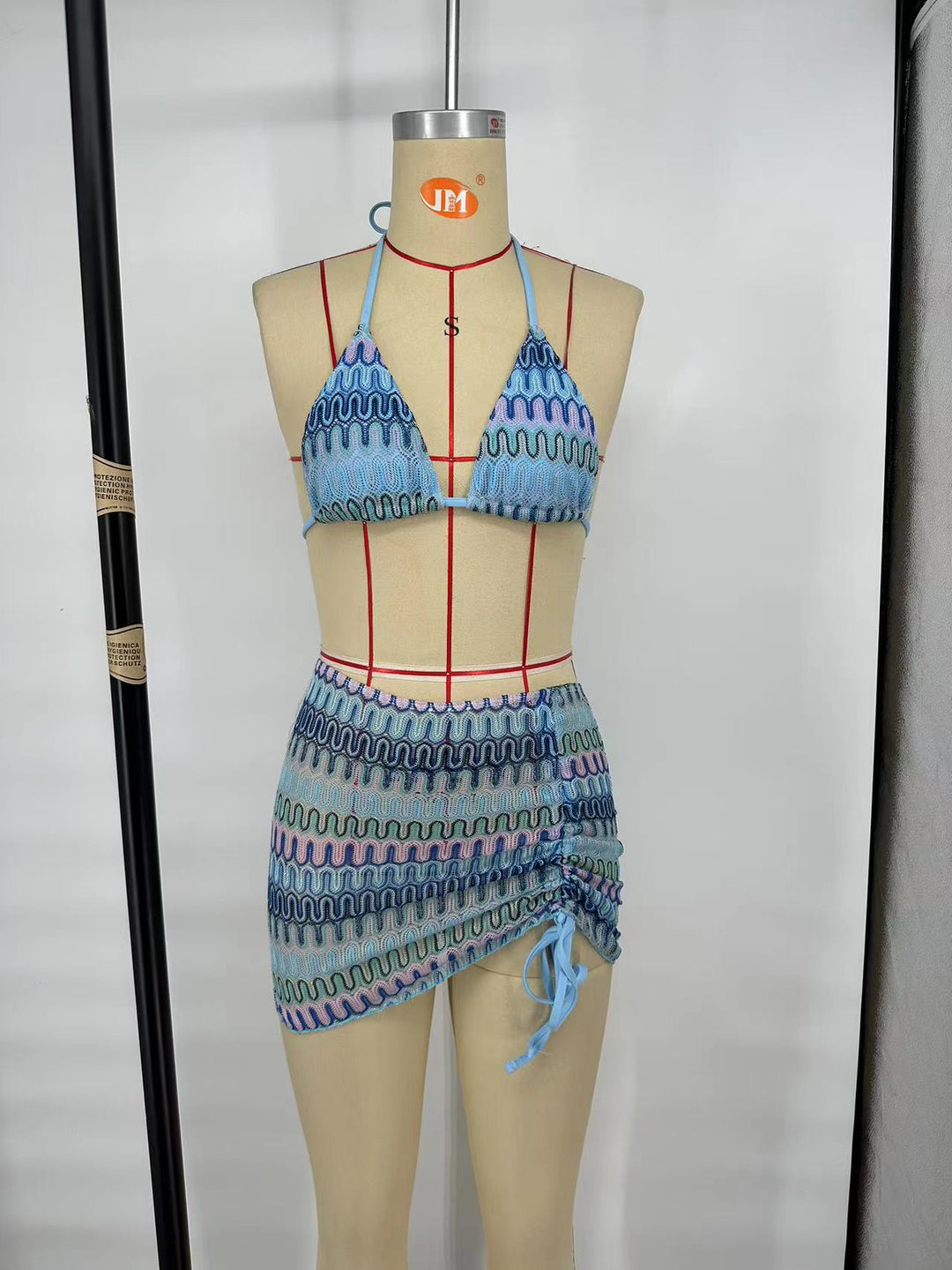 Zigzag 3 Piece boho bikini set - multiple colors available