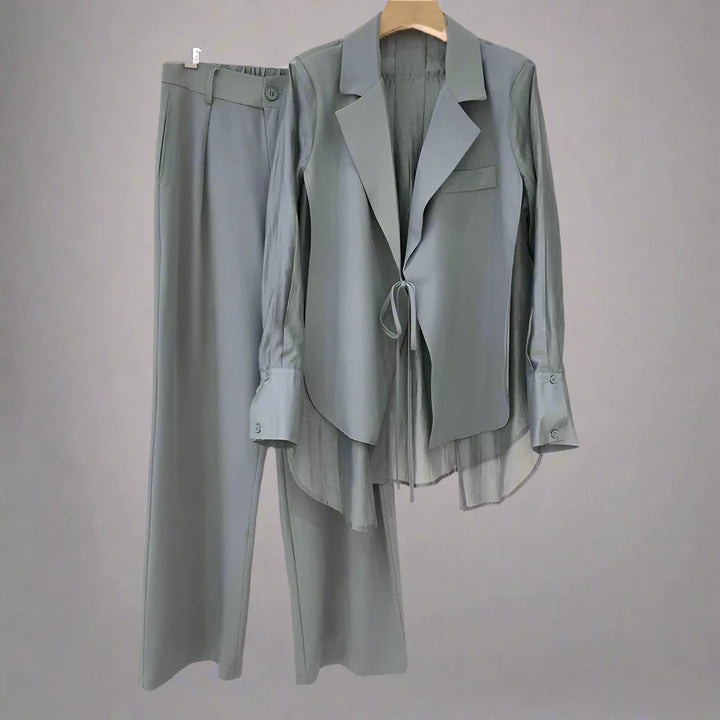 ANNA Chiffon Blazer &amp; Trousers | Sophisticated Women’s Formalwear - Celestia Couture