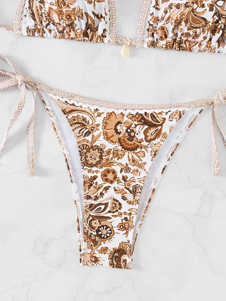 SERENITY Halter String Triangle Two Piece Bikini r - Celestia Couture