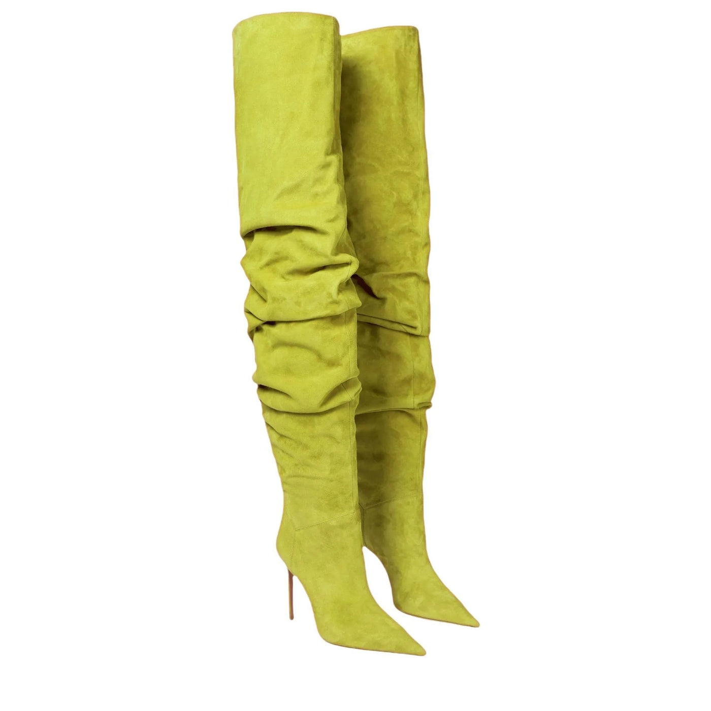 Paloma Suede Pleated Pointed Boots