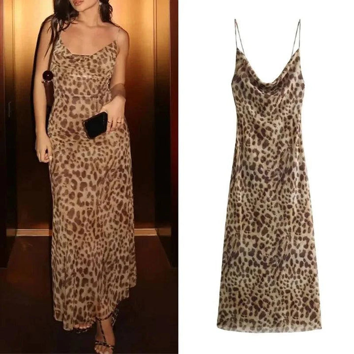 Leopard Print Long Dress - Celestia Couture