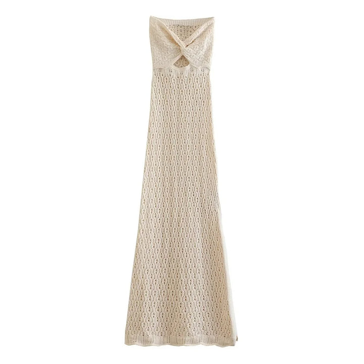 Hollow Mesh Knit Dress