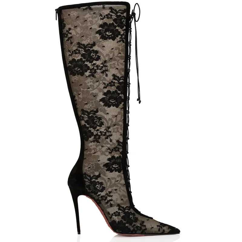 Celestia Noir Lace Boots