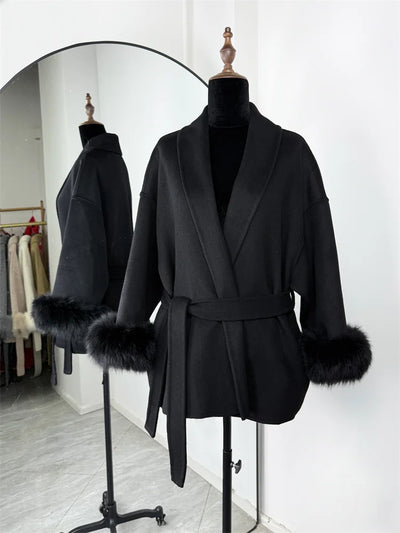ELARA 2 WOOL COAT FOX FUR