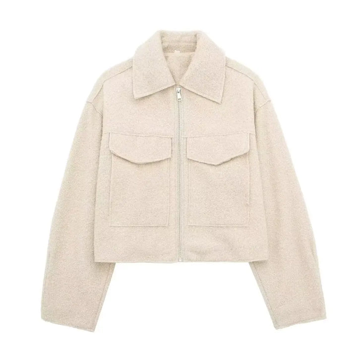 Mila Women Elegant Long Sleeve Wool Jacket