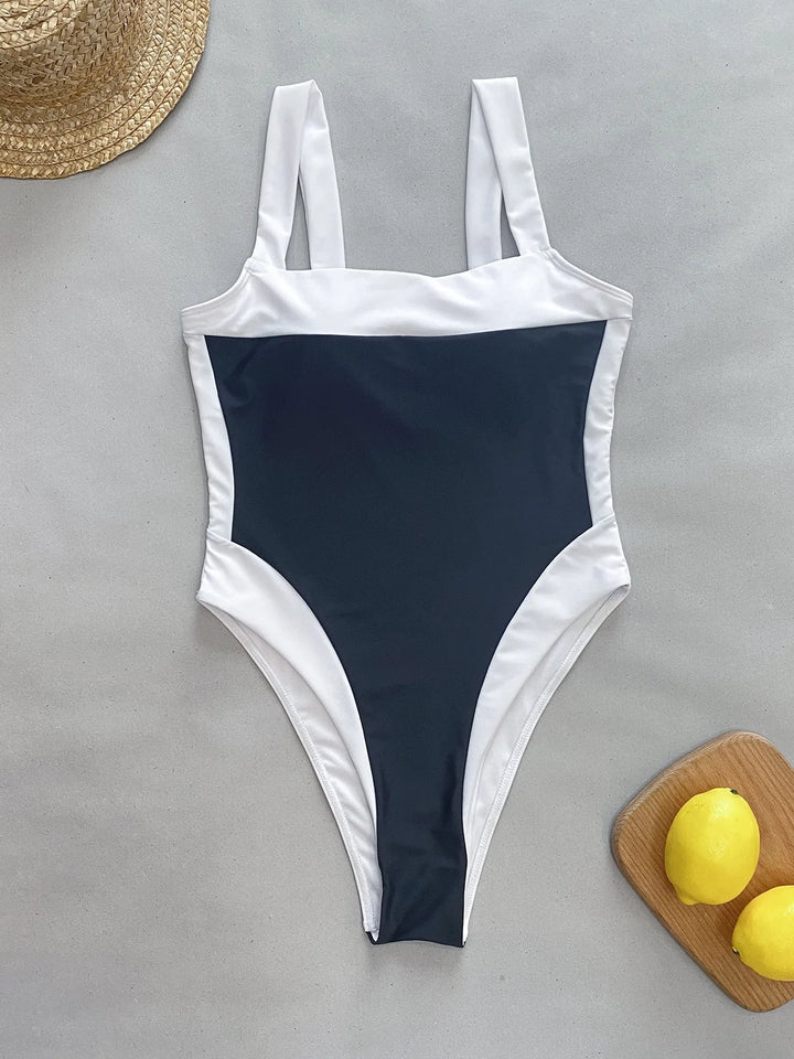 Monochrome Allure Cutout Swimsuit - Celestia Couture