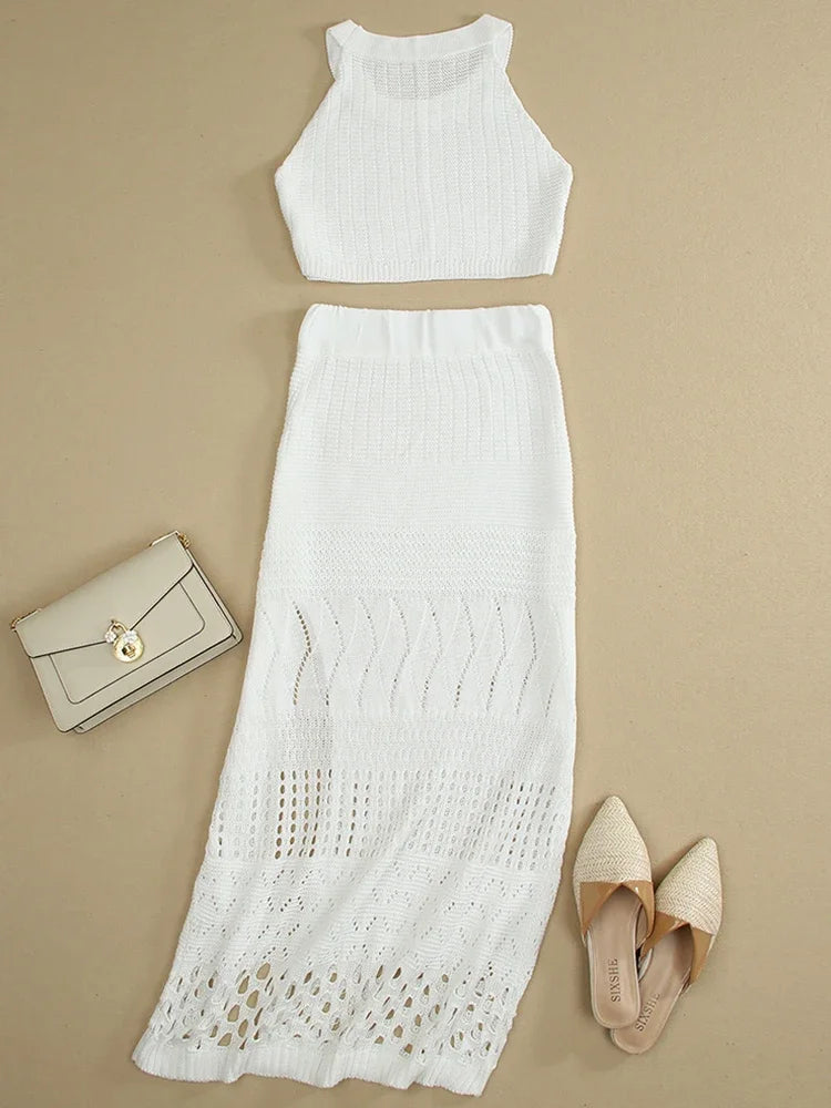Sheer Allure Knit Set - Celestial Couture