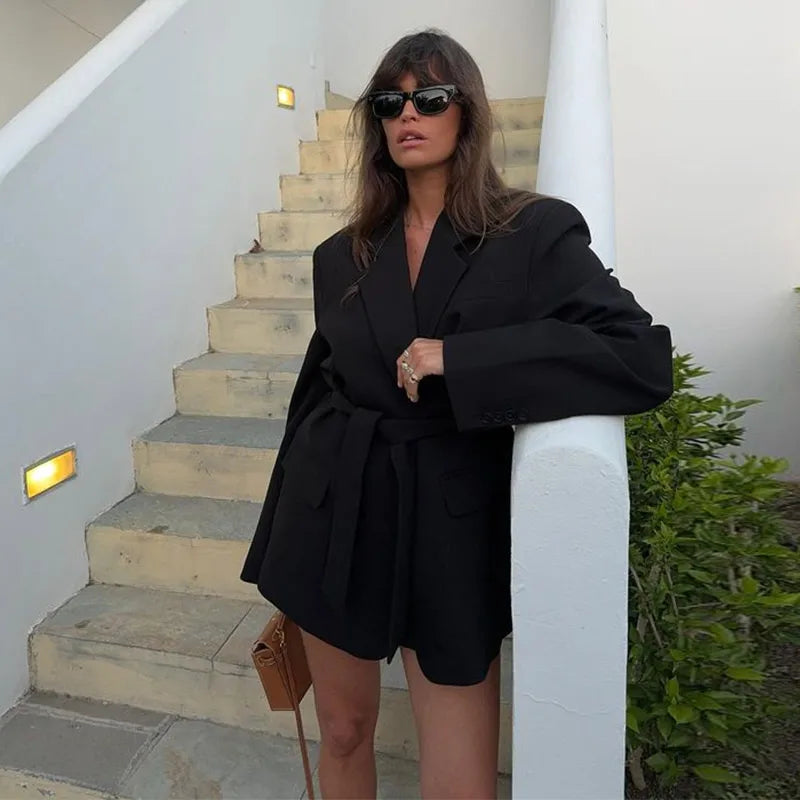 KAREN Elegant Belt Blazer