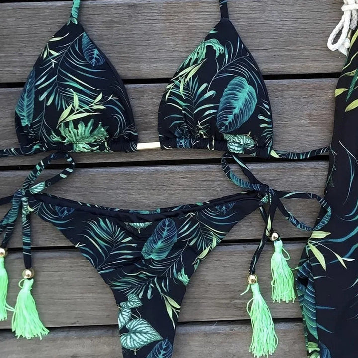 Boho Tassel Bottom Bikinis - multiple prints