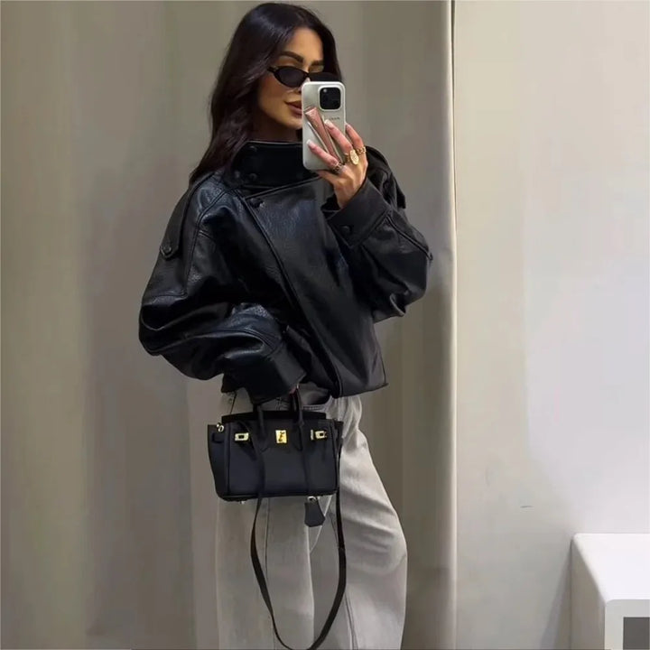 LISA Chic Black Leather Jacket