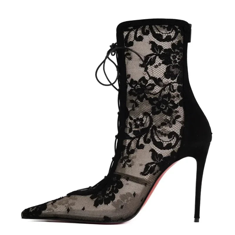 Celestia Noir Lace Boots