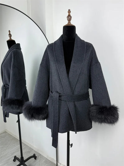 ELARA 2 WOOL COAT FOX FUR