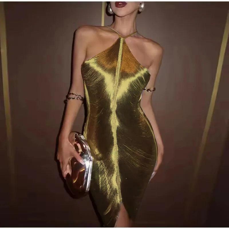 GLIDED GALAXY DRESS - Celestia Couture