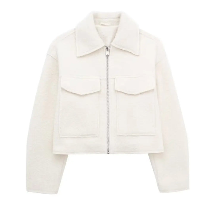 Mila Women Elegant Long Sleeve Wool Jacket