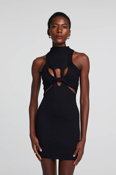 Stella Knit Sleeveless Cutout  Dress In Black