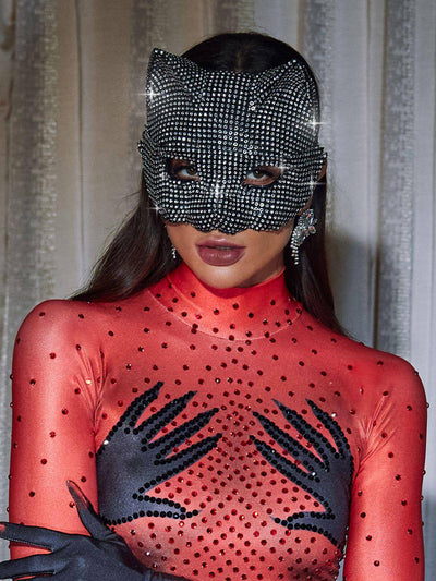 Enchanting Styx Crystal Cat Mask - Celestial Couture