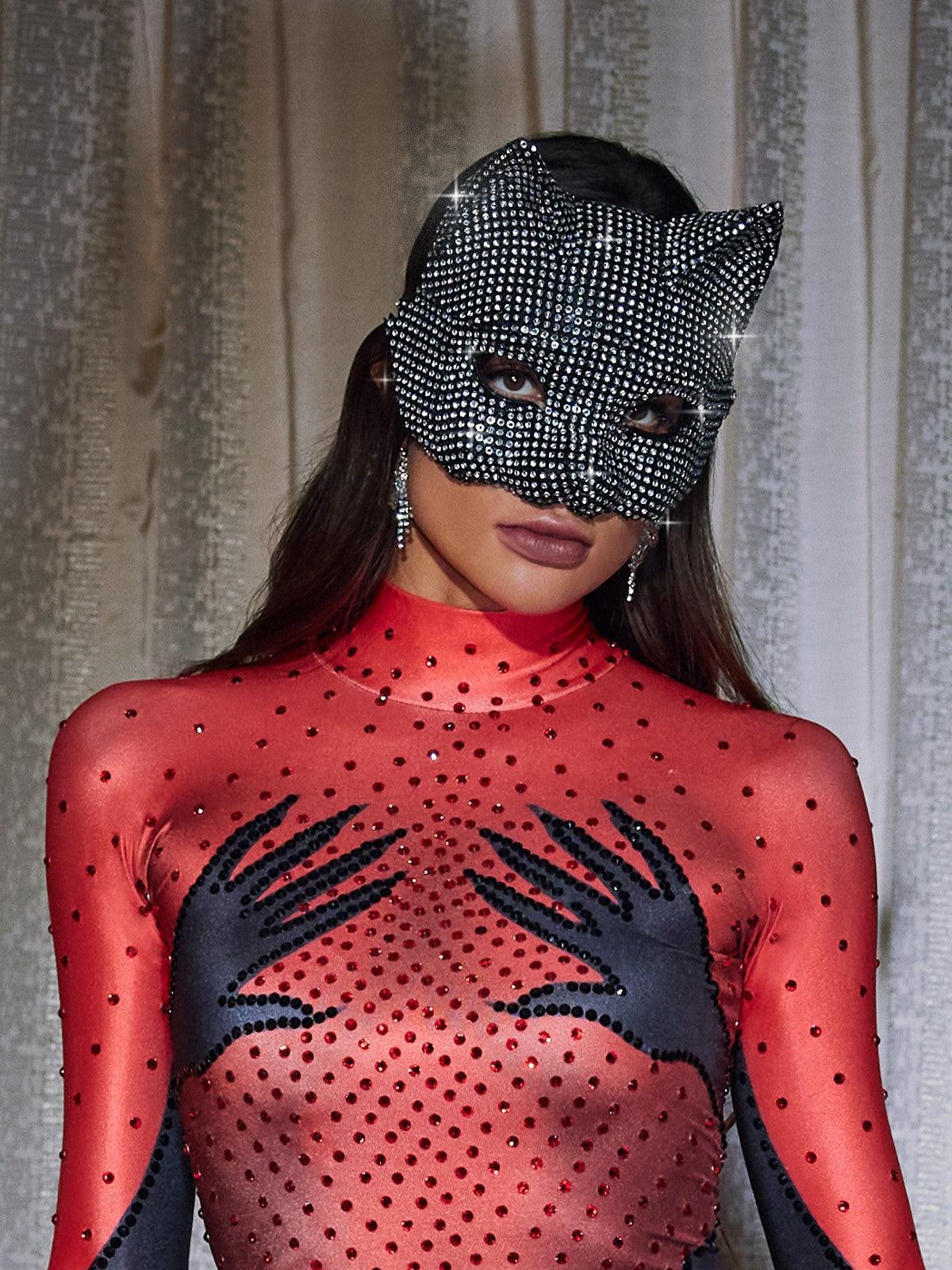 Enchanting Styx Crystal Cat Mask - Celestial Couture