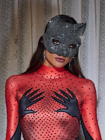 Enchanting Styx Crystal Cat Mask - Celestial Couture