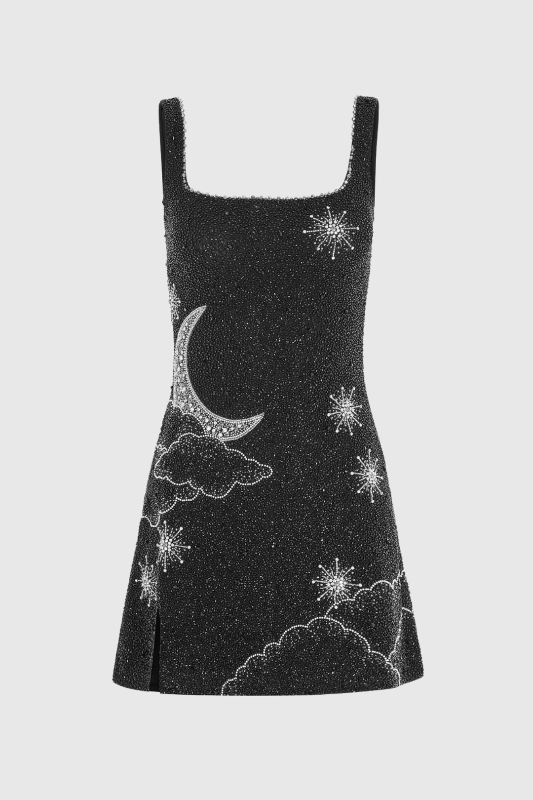 Sylvia Rhinestone Embellished Sky Mini Dress - Celestia Couture