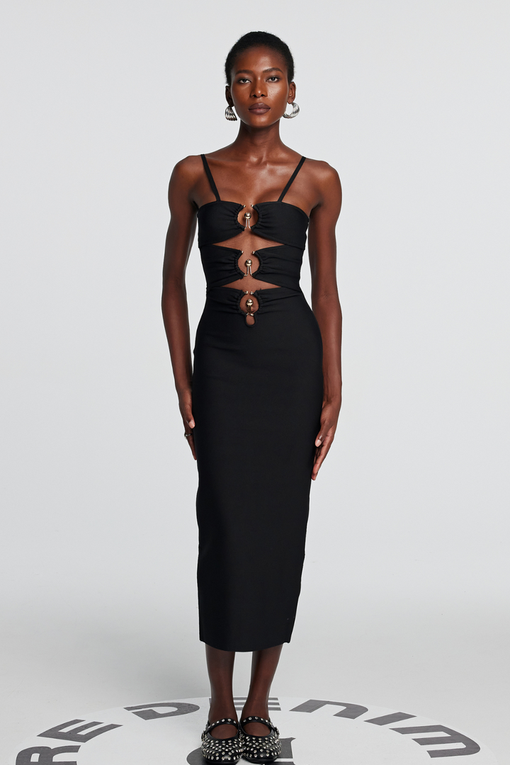 Tessa Hollow Spaghetti Maxi Dress - Celestia Couture
