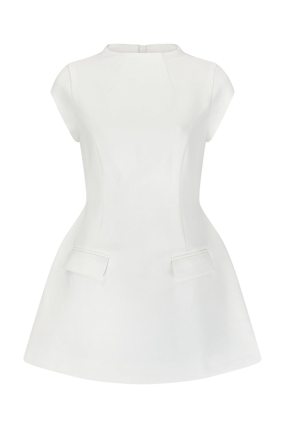 Celestia Cap Sleeve Mini Dress | White - Celestia Couture