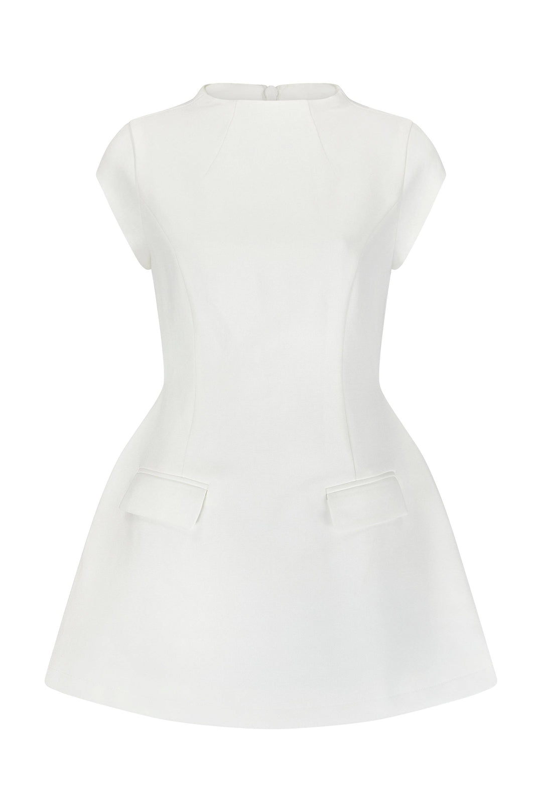 Celestia Cap Sleeve Mini Dress | White - Celestia Couture