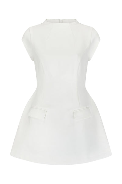 Celestia Cap Sleeve Mini Dress | White - Celestial Couture