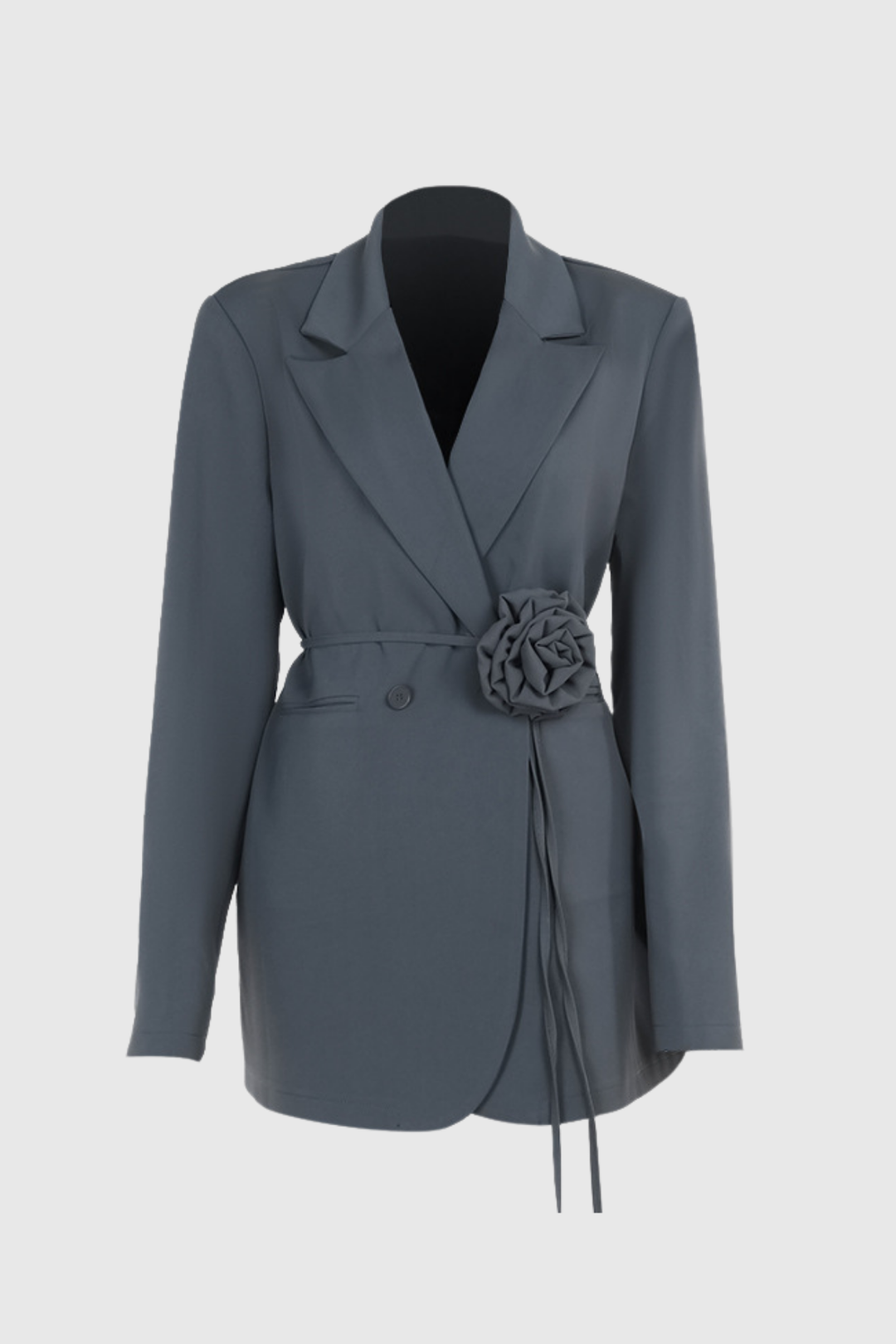 Upasana Flower Lace Up Lapel Blazer - Celestia Couture