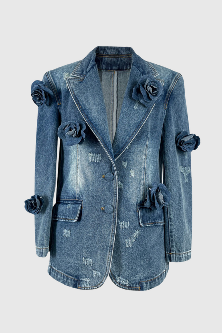 Valery Flower Peak Lapel Jacket - Celestia Couture